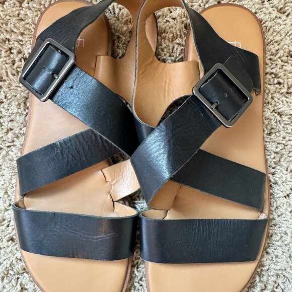 Franco Sarto Shoes - Franco Sarto Women's Leather Strappy Sandals Black. Size 10. Like New.